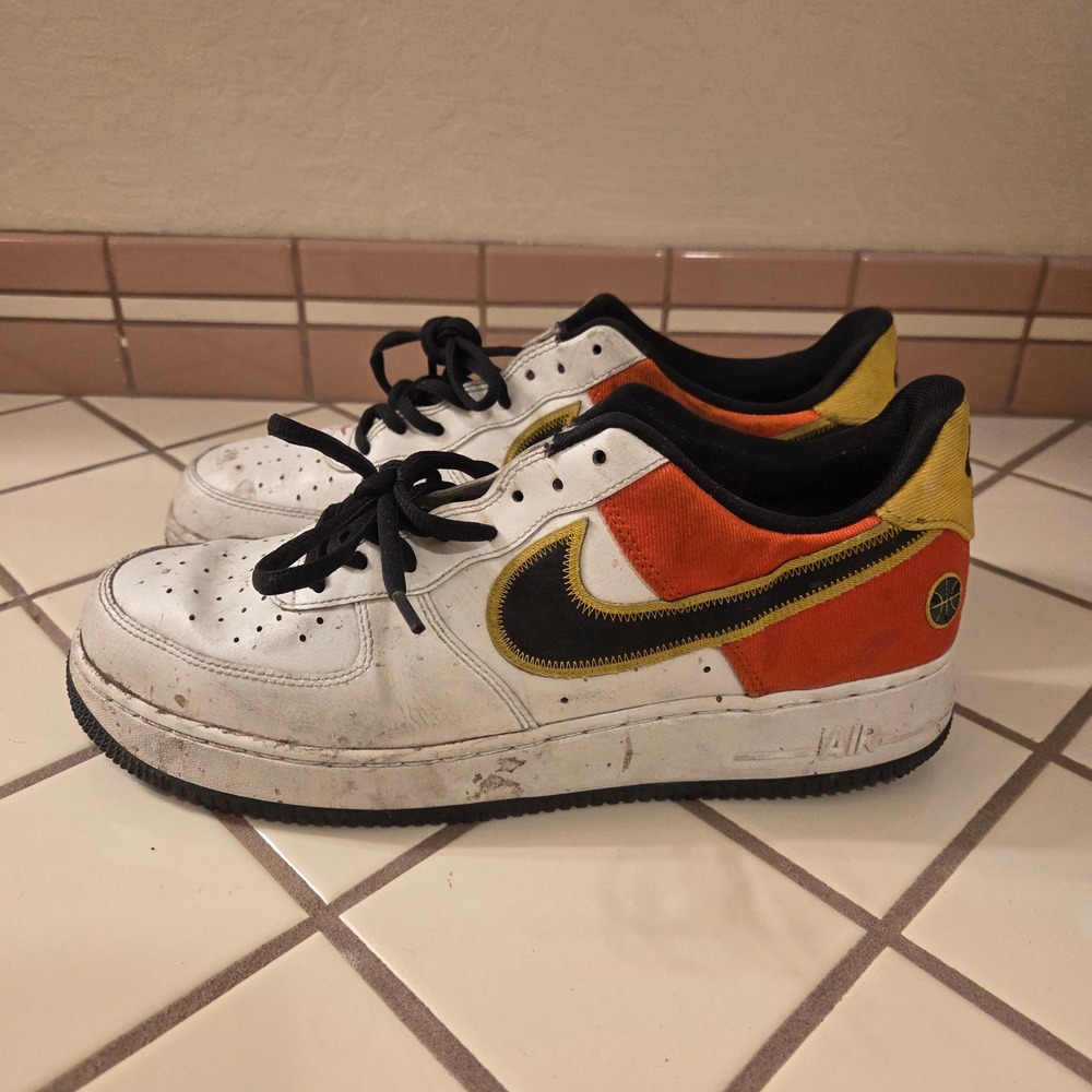 Nike Air Force 1 Low Rayguns White Orange Amarillo CU8070-100 Mens Sneaker